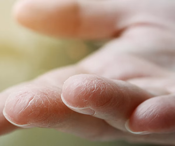 Hoe ziet een allergische reactie op acrylverf eruit?