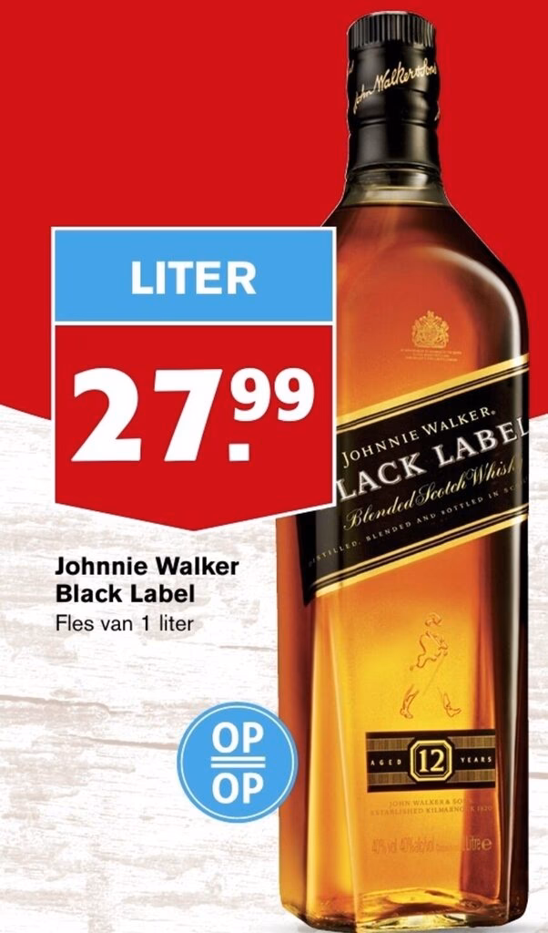 Hoeveel kost een fles Black Label?