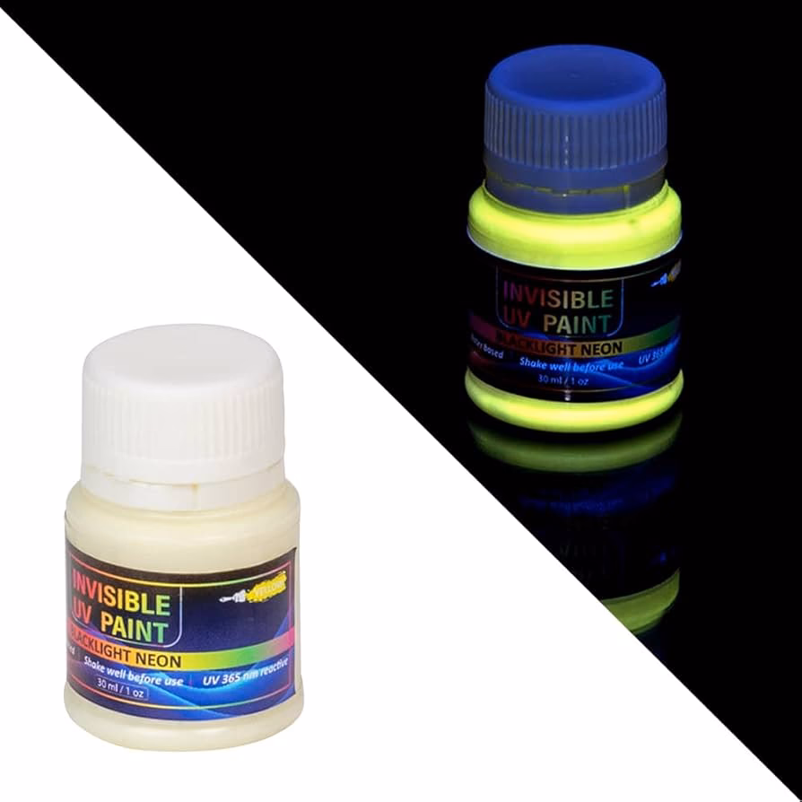 Droogt blacklightverf transparant op?