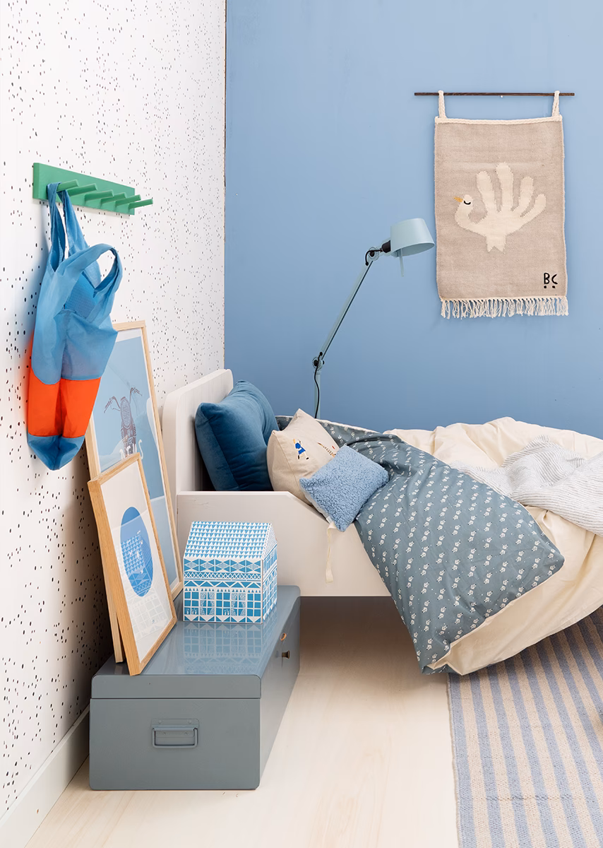 Welke kleur blauw babykamer?