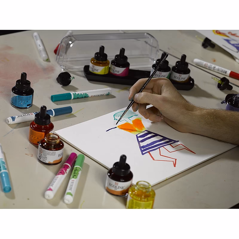 Wat is het verschil tussen inkt en Ecoline?