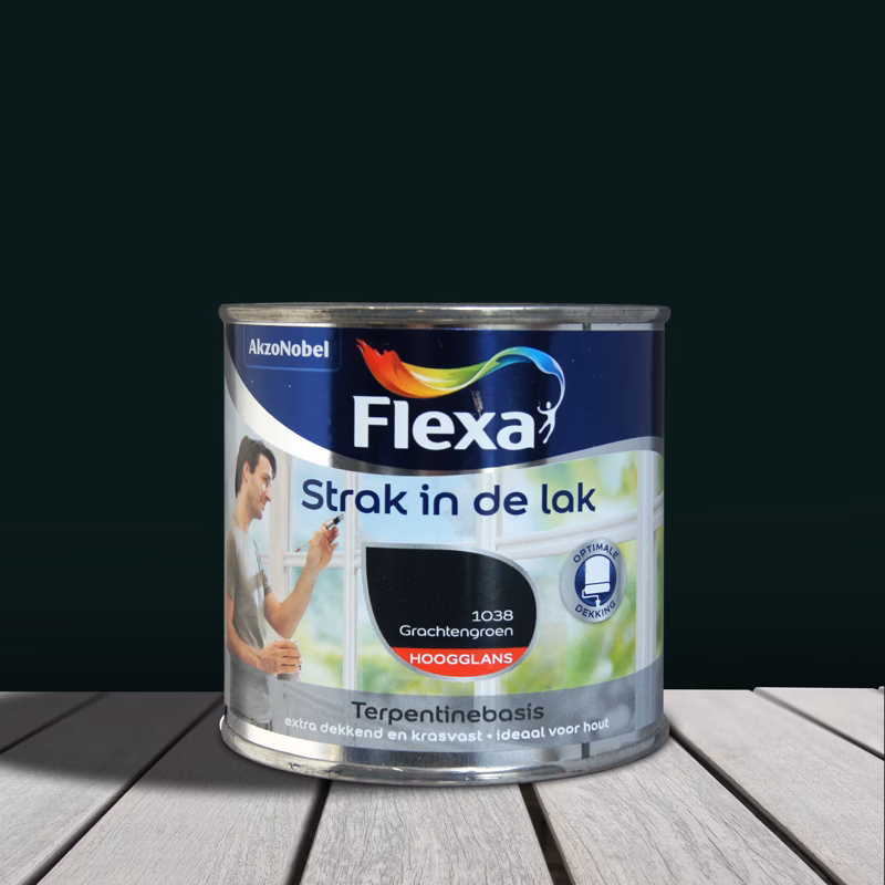 Is Flexa Strak in de lak grachtengroen geschikt voor binnengebruik?