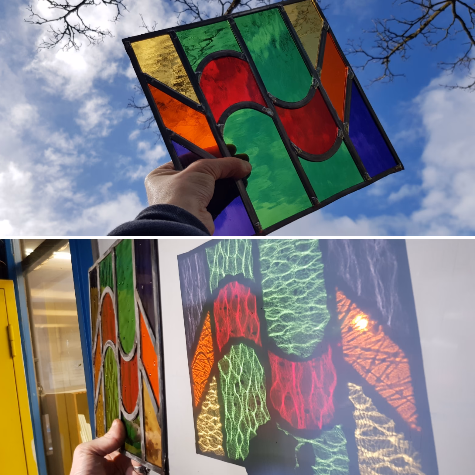 Hoe wordt glas-in-lood geschilderd?