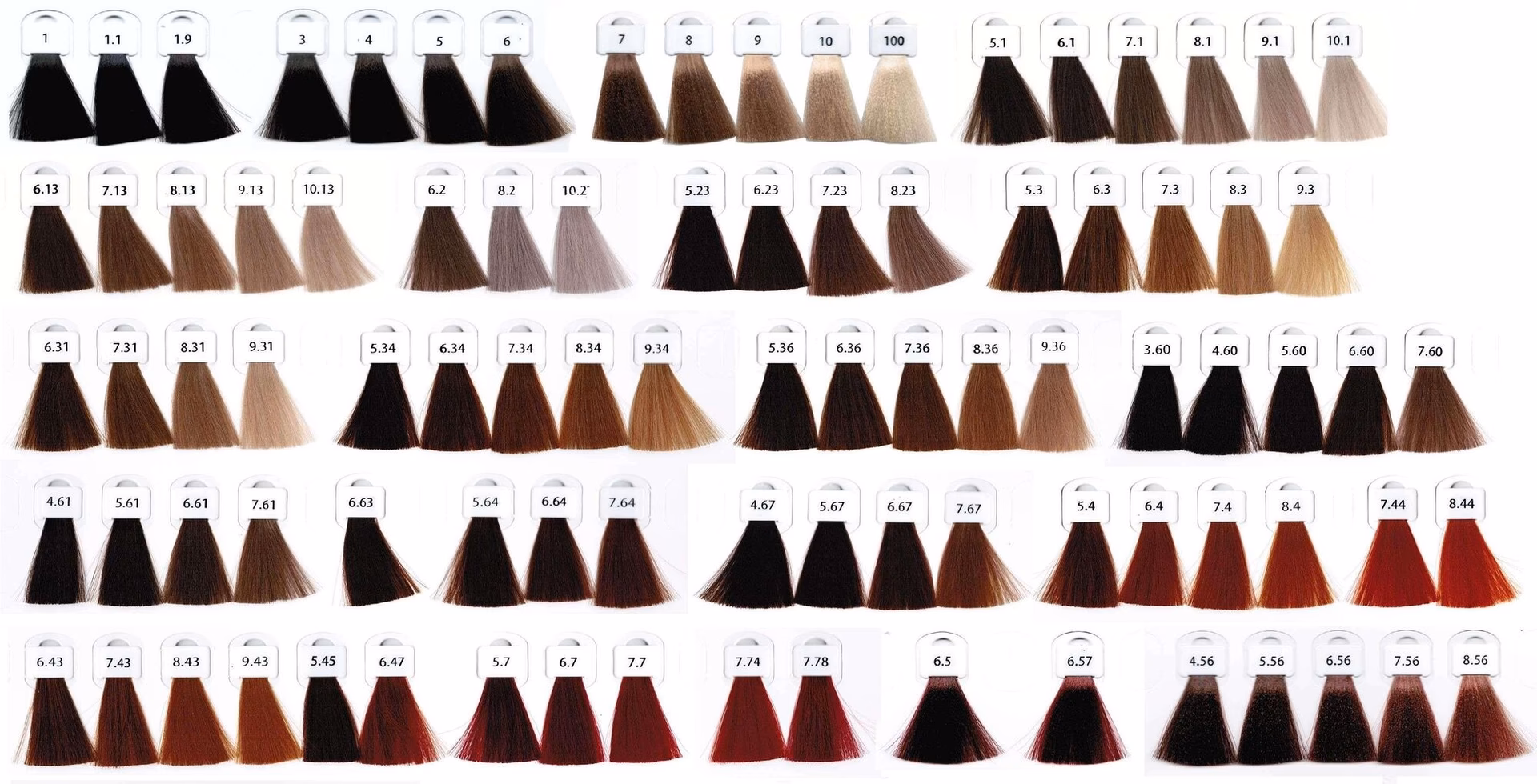 Welke haarkleur is nummer 8?