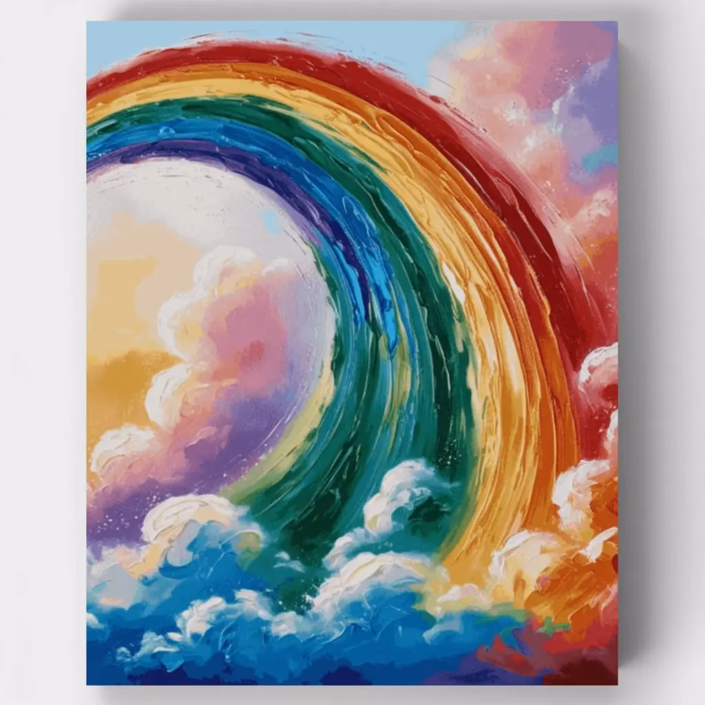 Hoe teken ik een regenboog op de muur?