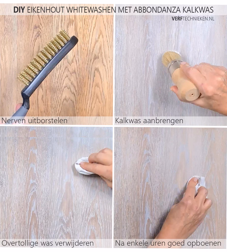 Hoe verwijder je whitewash?